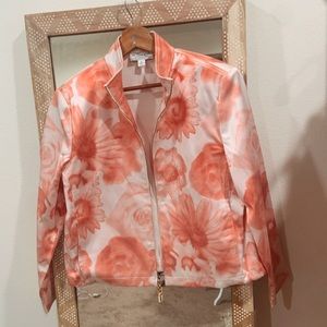 St. John Sport By Marie Gray Pink Floral Jacket